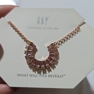 Elegant Rose Gold Necklace with Pink Accents